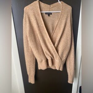 Banana Republic Cozy V-Neck Sweater in Camel